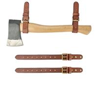 TOURBON Genuine Leather Wall Hanging Straps Axe Mount Holder Tool Hanger Rifle Shotgun Rack Holster (Pack of 2pcs)