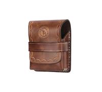 TOURBON Handmade Genuine Leather Cigarette Case Portable Cigarette Organizer Box Lighter Holder Tobacco Pouch