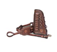 TOURBON Handmade Leather Rifle Cheek Rest Buttstock Recoil Pad with Adjustable Gun Sling Strap