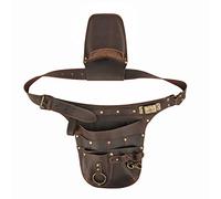 Tourbon Leather Garden Florist Tool Belt Utility Apron Tools Holster Waist Pouch Electrician Carpenter Organizer Kit Fits Up to 45”, Dark Brown, One Size