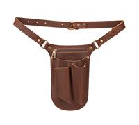 Tourbon Leather Gardening Belt Florist Tool Bag Gardener Holster Waist Pouch Electrician Carpenter Organizer Kit with 4 Pockets Up to 44"