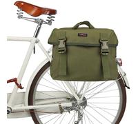 TOURBON Nylon Bicycle Double Panniers with Reflective Stripe Bike Bag for Rear Seat Storage Cycling Travelling