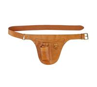TOURBON Soft Leather Garden Tool Bag Adjustable Waist Work Belt Pouch for Electricians Carpenters