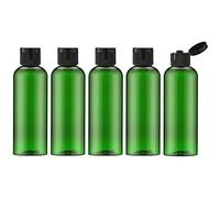 Toureal 100ml Travel Bottles for Toiletries - Empty Small Plastic Shampoo Bottles for Liquid - Refillable Containers for Travelling - Mini Size Dispenser with Flip Cap Conditioner Airport Green 5 Pcs