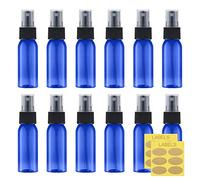 Toureal 30ML Fine Mist Spray Bottle 12pcs Empty Travel Small Mister Refillable Dispenser, Spritzer Container for Cosmetics Blue