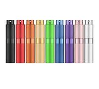 Toureal 8ml Travel Perfume Atomiser Refillable - Mini Aftershave Spray Bottle - Small Glass Fragrance Atomizer for Women - Portable Empty Cologne Refill Pump Dispenser for Men Multcolour 9pacs