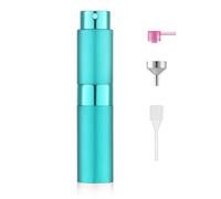 Toureal 8ml Travel Perfume Atomiser Refillable - Mini Aftershave Spray Bottle - Small Glass Fragrance Atomizer for Women - Portable Empty Cologne Refill Pump Dispenser for Men Cyan
