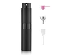 Toureal 8ml Travel Perfume Atomiser Refillable - Mini Aftershave Spray Bottle - Small Glass Fragrance Atomizer for Women - Portable Empty Cologne Refill Pump Dispenser for Men Black