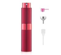 Toureal 8ml Travel Perfume Atomiser Refillable - Mini Aftershave Spray Bottle - Small Glass Fragrance Atomizer for Women - Portable Empty Cologne Refill Pump Dispenser for Men Red Wine