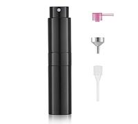 Toureal 8ml Travel Perfume Atomiser Refillable - Mini Aftershave Spray Bottle - Small Glass Fragrance Atomizer for Women - Portable Empty Cologne Refill Pump Dispenser for Men Glossy Black