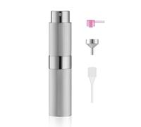 Toureal Travel Perfume Atomiser Refillable - Mini Aftershave Spray Bottle-Portable Empty Cologne Refill Pump Dispenser for Men - Small Glass Fragrance Atomizer for Women Sliver