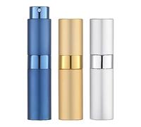 Toureal Travel Perfume Atomiser Refillable - Mini Aftershave Spray Bottle - Small Glass Fragrance Atomizer for Women - Portable Empty Cologne Refill Pump Dispenser for Men Silver 3Pcs