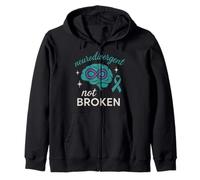 Tourette Awareness TS Warrior Tic Disorder Neurodivergent Zip Hoodie
