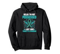 Tourettes Awareness Teal Ribbon Just Have Tourette Syndrome Pullover Hoodie