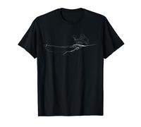 Touring Sea Kayak Paddle Offshore Saltwater Kayaker Line Art T-Shirt