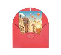 Tourism City Print Adorable Blank Cards& Envelopes,Unique Designs Perfect for Festivals, Invitations