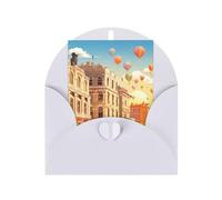Tourism City Print Adorable Blank Cards& Envelopes,Unique Designs Perfect for Festivals, Invitations