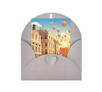 Tourism City Print Adorable Blank Cards& Envelopes,Unique Designs Perfect for Festivals, Invitations