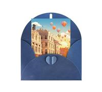 Tourism City Print Adorable Blank Cards& Envelopes,Unique Designs Perfect for Festivals, Invitations