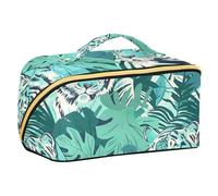 Tourism Illustration Tigers Turquoise Toiletry Bag with dividers Essentials Makeup Bags For Women with Compartments & Handle