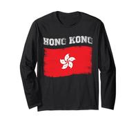 Tourist Holiday Destination Hong Kong Flag Long Sleeve T-Shirt