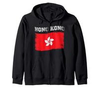 Tourist Holiday Destination Hong Kong Flag Zip Hoodie