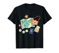 Tourist Holidays Costume Camera Passport Traveling Vacation T-Shirt