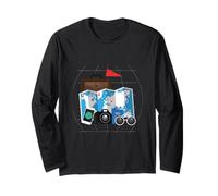 Tourist Spirit Day Costume Camera Passport Travel Tour Guide Long Sleeve T-Shirt
