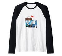 Tourist Spirit Day Costume Camera Passport Travel Tour Guide Raglan Baseball Tee