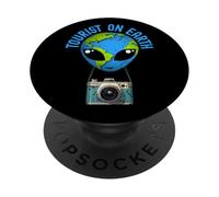 Tourist T. Tourist On Earth Ufo T S Alien Visitor Ufo 2025 PopSockets Adhesive PopGrip