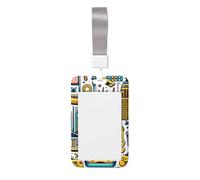 Tourist-Travel-USA-New-York Abs Vertical Id Badge Holder, Name Badge with Clear Scanning Film