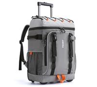 TOURIT 50-Can Rolling Cooler Backpack, Double Deck & Dual-Bar Handle Travel Soft Cooler Bag with Wheels for Women, 30L Space Beach Size 18"(15"+3")×13"×11"