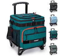 TOURIT Collapsible 28L Leak-Proof Insulated Rolling Cooler with All-Terrain Cart, Upgraded Fixtures and New Wheels Suitable for Beach, Picnic, Shopping