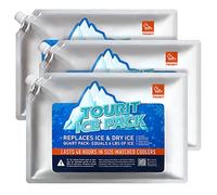 TOURIT Reusable Ice Packs for Coolers, Long Lasting, Cooler Ice Packs for Cooler Bag, Lunch Bags/Box, Cooler Backpacks, Knee Injuries, Back Pain Relief 3 Sets