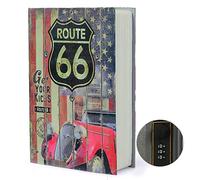 TourKing Diversion Book Safe Storage Box, Dictionary Secret Can Stash Security Locker, Portable Cash Jewelry Case Lockable for Traveling (Combination, 66 Route)