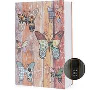 TourKing Diversion Book Safe Storage Box, Dictionary Secret Safe Can with Security Combination Lock/Key, Diversion Book Hidden Safe (Combination, Butterfly)
