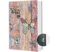 TourKing Diversion Book Safe Storage Box, Dictionary Secret Safe Can with Security Combination Lock/Key, Diversion Book Hidden Safe (Key, Butterfly)
