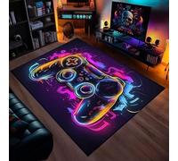 TourKing Gaming Rug for Boys Bedroom, Neon Gaming Area Rug,Colorful Game Gamepad Carpets, Play Mat for Game Room Playroom Decor 80x120cm (style1)
