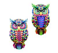 TourKing Garden Wall Art Outdoor, Garden Fence Decorations, Two Metal Owl Wall Ornaments with Adhesive Dots, Decorative Accents for Garden Walls and Fences