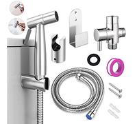 TourKing Hand-held Bidet Sprayer Set, Stainless Steel Toilet Shattaf Cloth Diaper Sprayer with Anti-leaking Hose and Pet Dog Bath,Bathroom Cleaning and Personal Hygiene