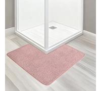 TourKing L Shaped Bath Mat Non Slip 80x80cm, Microfibre Corner Shower Mat Soft & Ultra Absorbent, Quick Drying Bathroom Floor Mat for Wet Rooms & Corner Showers - Machine Washable (Pink)