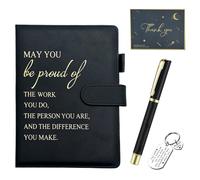 TourKing Notebook and Pen Set - A5 Leather Journal & Metal Pen, Inspirational Employee Appreciation Gift for Coworker, Teacher, Volunteer, Office, Christmas, Thanksgiving