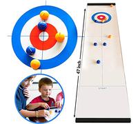 TourKing Tabletop Curling Game,Compact Curling Family Games for Parent Compact Curling Board Game Portable Mini Tabletop Games for Family/School/Travel