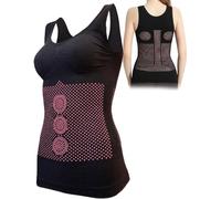 Tourmaline Slim Ion Energy Vest, Ionic Shaping & Powerful Breast Supporter Bra Bodysuit (Black)
