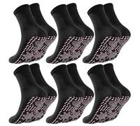 Tourmaline Thermal Circulation Self-Heating Socks - 3 Pair Slimming Foot Massage Socks with Acupressure for Men & Women (Black6)