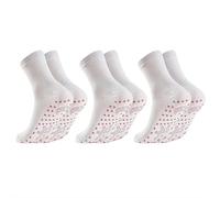 Tourmaline Thermal Circulation Self-Heating Socks - 3 Pair Slimming Foot Massage Socks with Acupressure for Men & Women (White3)
