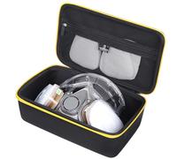 Tourmate EVA Hard Case Compatible for 3M Half Facepiece Reusable，Travel Case for 6200/07025(AAD)/6503QL/3M P100 Respirator Cartridge/Filter 60923 Combo/Safety Glasses(BOX ONLY) (Black & Yellow)