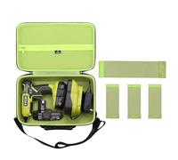 Tourmate Hard Case for RYOBI 18V Glue Gun, Black/Green, M, Case Only | Shockproof EVA shell, fits RYOBI 18V glue gun & glue sticks, soft lining, mesh pocket for accessories, black/green, M