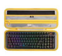 Tourmate Hard Storage Case for ASUS ROG Strix Scope II 96 Wireless Gaming Keyboard - Travel Case for RK ROYALKLUDGE RK98/RK96/N80/RK61,Aula F87/HERO 68/ S98 Pro(Only Box) (Linen Gray & Yellow)