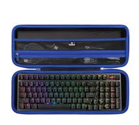 Tourmate Hard Storage Case for ASUS ROG Strix Scope II 96 Wireless Gaming Keyboard - Travel Case for RK ROYALKLUDGE RK98/RK96/N80/RK61,Aula F87/HERO 68/ S98 Pro(Only Box) (Black & Blue)
